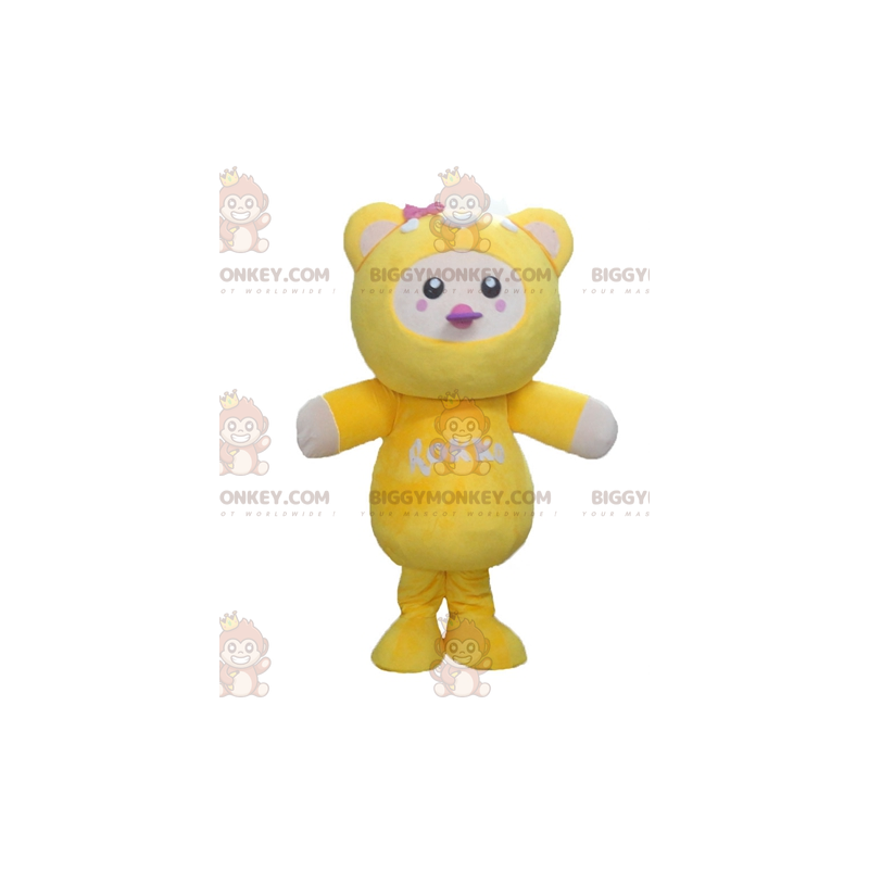 Disfraz de mascota BIGGYMONKEY™ de pollito amarillo, blanco y