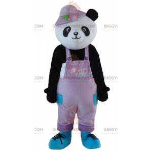 Costume de mascotte BIGGYMONKEY™ de panda noir et blanc en