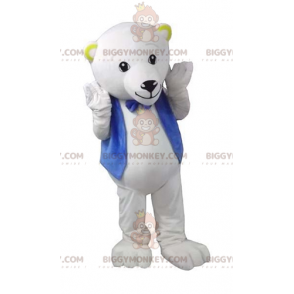 Costume da mascotte dell'orso polare BIGGYMONKEY™ con gilet e