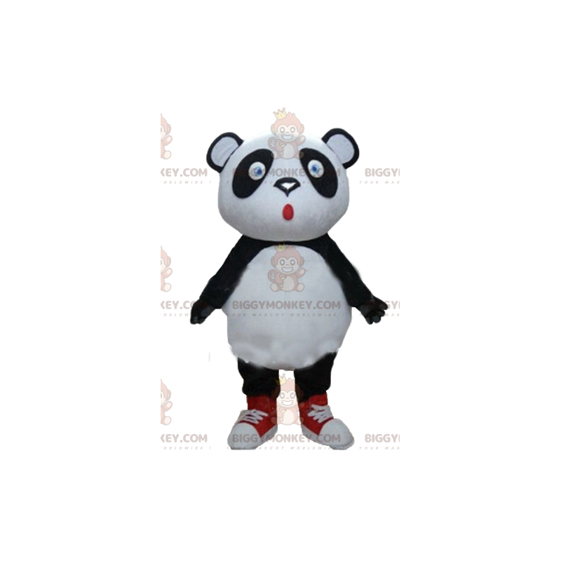 Costume de mascotte BIGGYMONKEY™ de gros panda noir et blanc