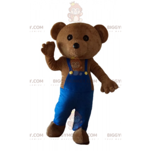 Costume da mascotte Teddy Bear BIGGYMONKEY™ con tuta blu -