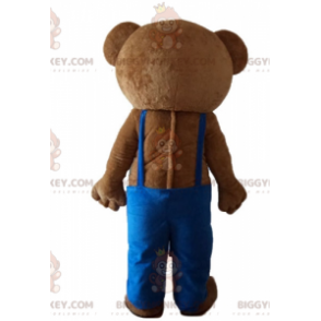 Bamse BIGGYMONKEY™ maskotkostume med blå overalls -