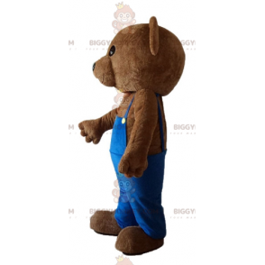 Bamse BIGGYMONKEY™ maskotkostume med blå overalls -