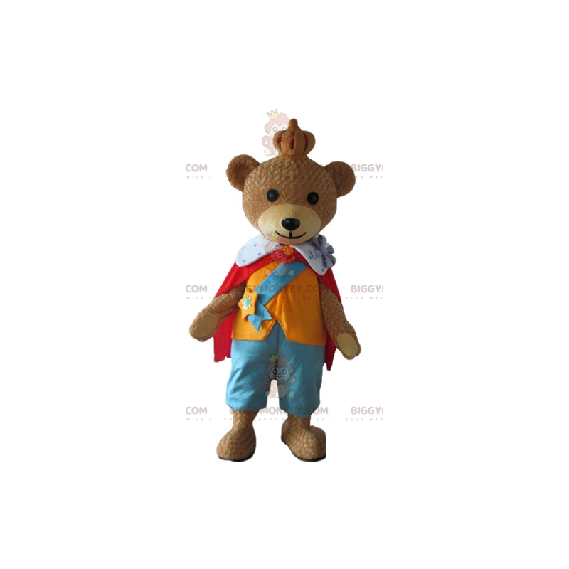 Fantasia de mascote de urso pardo BIGGYMONKEY™ com roupa de rei