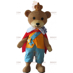 Costume de mascotte BIGGYMONKEY™ d'ours marron vêtu d'une tenue