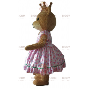 BIGGYMONKEY™ Costume da mascotte di orso in abito rosa da