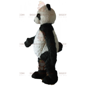 All Hairy Black & White Panda BIGGYMONKEY™ Mascot Costume -