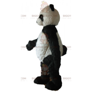 Costume de mascotte BIGGYMONKEY™ de panda noir et blanc tout