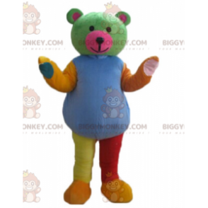 Costume de mascotte BIGGYMONKEY™ d'ours en peluche multicolore