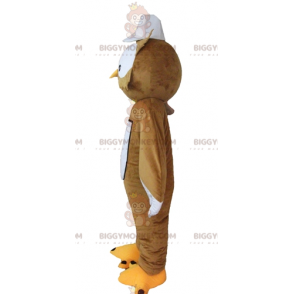 BIGGYMONKEY™ Costume da mascotte Gufo marrone e bianco con