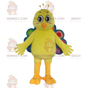 Kostium maskotki żółtego pawia kanarek BIGGYMONKEY™ z kolorowym