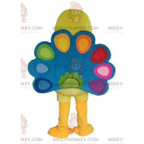 BIGGYMONKEY™ Geel pauw kanarie mascottekostuum met kleurrijke