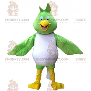 BIGGYMONKEY™ Traje de mascote de pássaro branco e amarelo