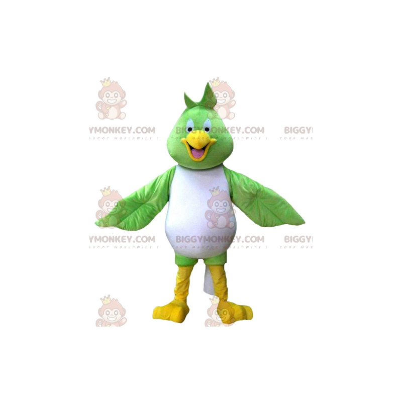 BIGGYMONKEY™ Costume mascotte grande uccello sorridente verde