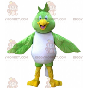 BIGGYMONKEY™ Disfraz de mascota de pájaro verde, blanco y