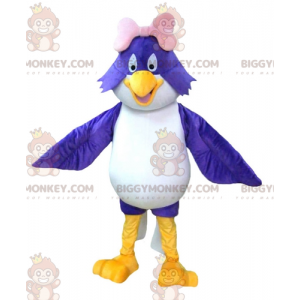 BIGGYMONKEY™ Maskottchenkostüm Großer blauer und weißer Vogel