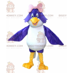 Traje de mascote BIGGYMONKEY™ Grande pássaro azul e branco com