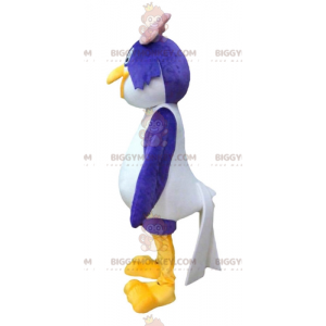 BIGGYMONKEY™ Costume da mascotte Grande uccello blu e bianco