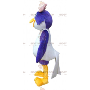 Disfraz de mascota BIGGYMONKEY™ Gran pájaro azul y blanco con