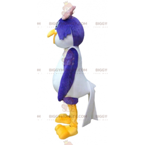 BIGGYMONKEY™ Costume da mascotte Grande uccello blu e bianco