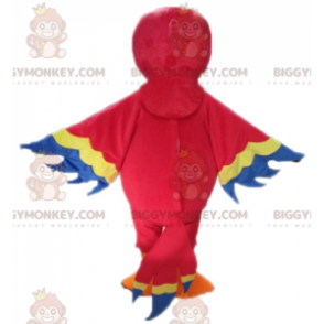 Costume de mascotte BIGGYMONKEY™ de perroquet rouge jaune et