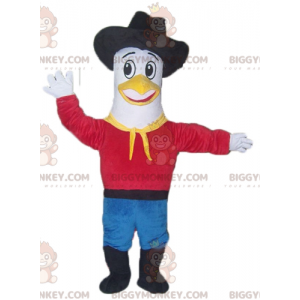 Costume de mascotte BIGGYMONKEY™ de mouette de pigeon en tenue