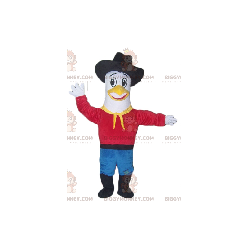 BIGGYMONKEY™ Pigeon Seagull-mascottekostuum in cowboyoutfit -