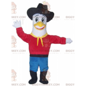 BIGGYMONKEY™ Tauben-Möwe-Maskottchen-Kostüm im Cowboy-Outfit -