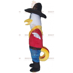 BIGGYMONKEY™ Pigeon Seagull Mascot Costume In Cowboy Outfit -