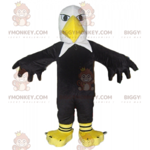 Costume mascotte BIGGYMONKEY™ gigante nero bianco e aquila