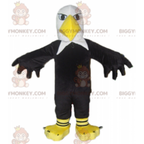 Giant Black White & Yellow Eagle BIGGYMONKEY™ Mascot Costume –