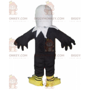 Costume de mascotte BIGGYMONKEY™ d'aigle noir blanc et jaune