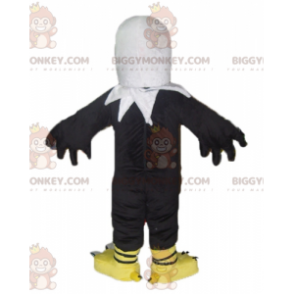 Costume mascotte BIGGYMONKEY™ gigante nero bianco e aquila