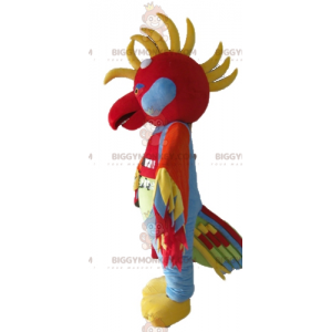 Costume de mascotte BIGGYMONKEY™ d'oiseau multicolore avec des