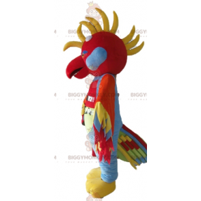 BIGGYMONKEY™ Costume da mascotte Uccello multicolore con piume