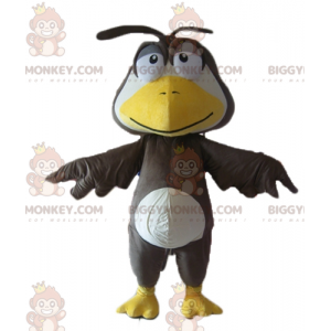 Traje de mascote BIGGYMONKEY™ Big Baby Bird preto branco e