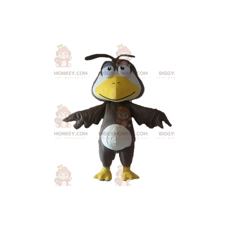 Kostým BIGGYMONKEY™ Big Baby Bird Černobílý a žlutý maskot –