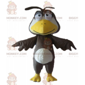 BIGGYMONKEY™ Big Baby Bird Svart vit och gul maskotdräkt -