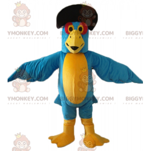 BIGGYMONKEY™ Mascot Costume Blue and Yellow Parrot with Black