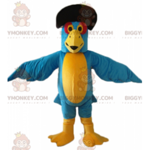 BIGGYMONKEY™ Mascot Costume Blue and Yellow Parrot with Black