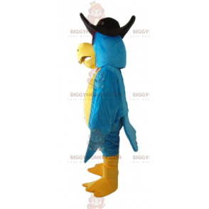 BIGGYMONKEY™ Mascot Costume Blue and Yellow Parrot with Black