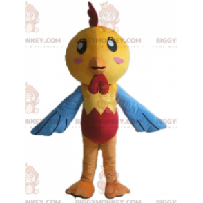 Costume da mascotte Gallina pulcino giallo blu e rosso