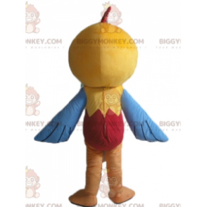 Gul blå och röd kycklinghöna BIGGYMONKEY™ maskotdräkt -