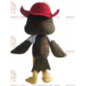 BIGGYMONKEY™ Brown Vulture Eagle Mascot-kostume med pirathat -