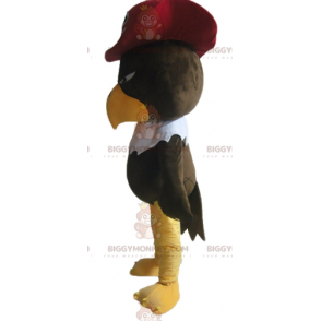 BIGGYMONKEY™ Brown Vulture Eagle Mascot-kostume med pirathat -