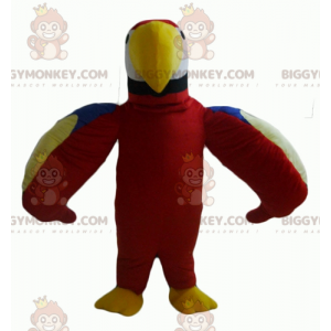 Bonito Traje de Mascote de Papagaio BIGGYMONKEY™ Vermelho Verde