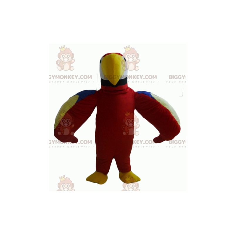 Cute Red Green Blue and Yellow Parrot BIGGYMONKEY™ Mascot