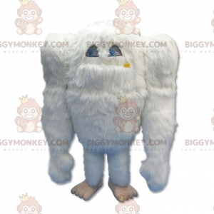 BIGGYMONKEY™ Big Furry White Yeti-mascottekostuum -