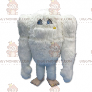 BIGGYMONKEY™ Costume mascotte Yeti bianco peloso grande -