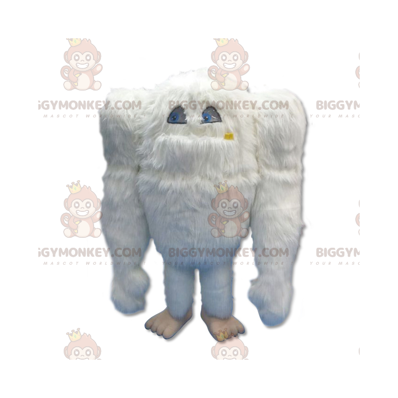BIGGYMONKEY™ Big Furry White Yeti-mascottekostuum -